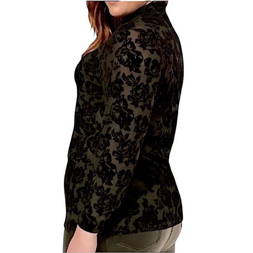 TORRID Flocked Mesh Mock‎ Neck Long Sleeve Top NWT Size 3X - Picture 4 of 10